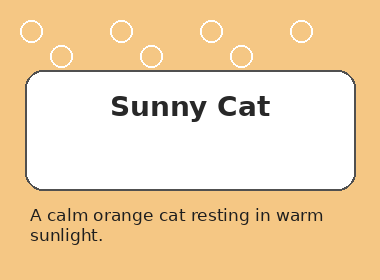 A calm orange cat resting in warm sunlight.